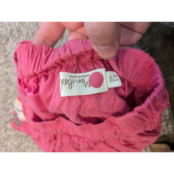 Mini Boden Pink Button Skirt Winter Woodland Deer Applique Embroidery Girls 6-7 - Picture 5 of 7